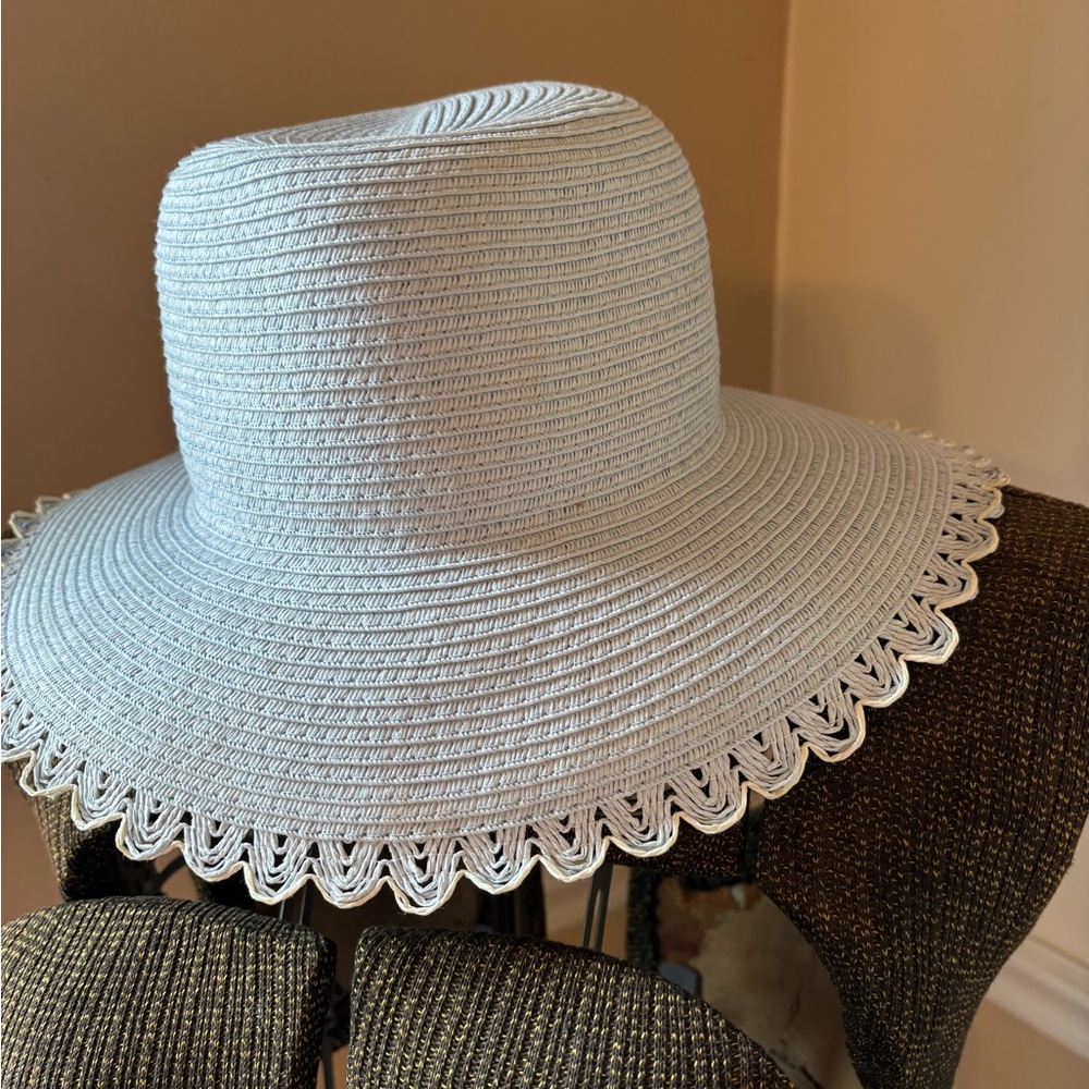 Anne Klein Light Blue and White Knit Hat